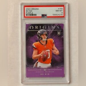 2024 Origins Bo Nix Purple Rookie /17 #149 PSA 8 Denver Broncos